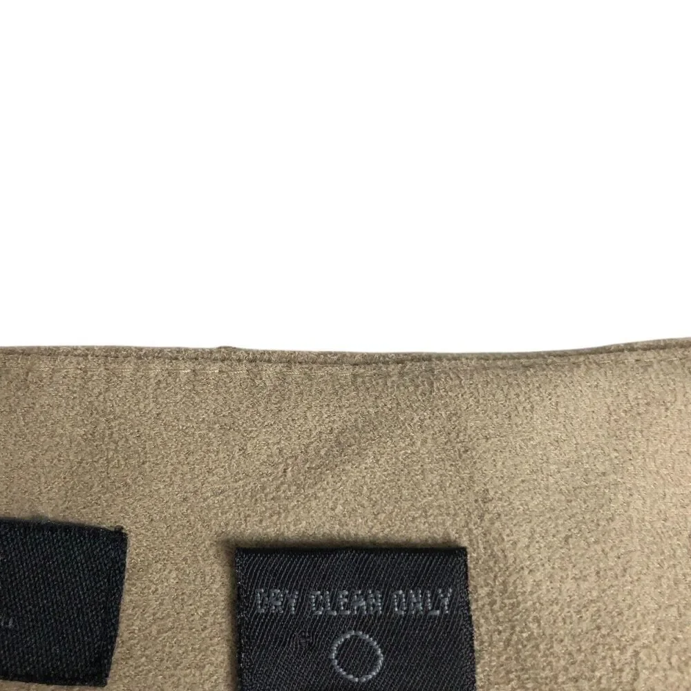 Vintage Express Skirt Womens 4 Tan Faux‎ Suede Pencil Side Zip Y2K Western Boho